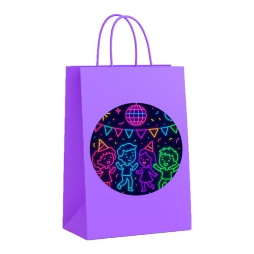 Sacola de Papel Personalizada Infantil Festa Neon