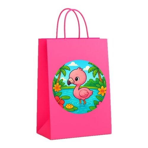 Sacola de Papel Personalizada Infantil Flamingo Baby