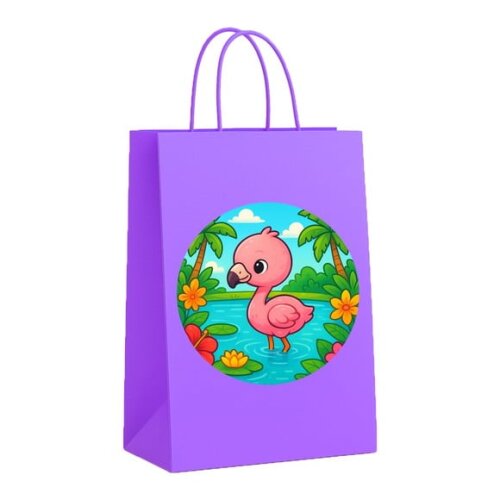 Sacola de Papel Personalizada Infantil Flamingo Baby