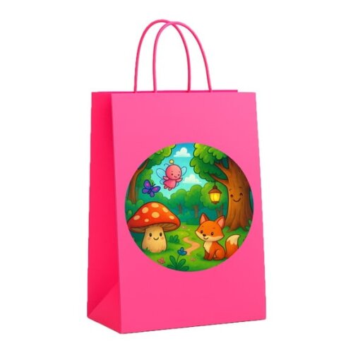 Sacola de Papel Personalizada Infantil Floresta Encantada