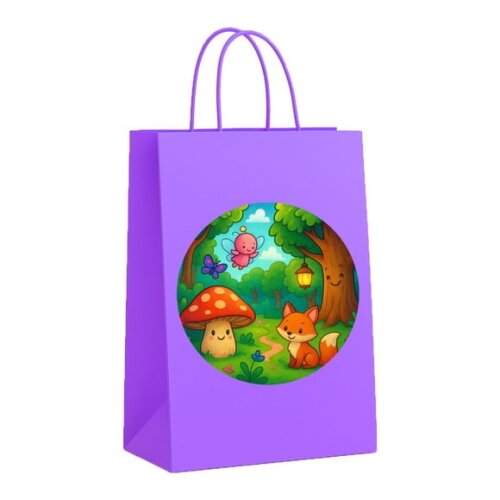 Sacola de Papel Personalizada Infantil Floresta Encantada
