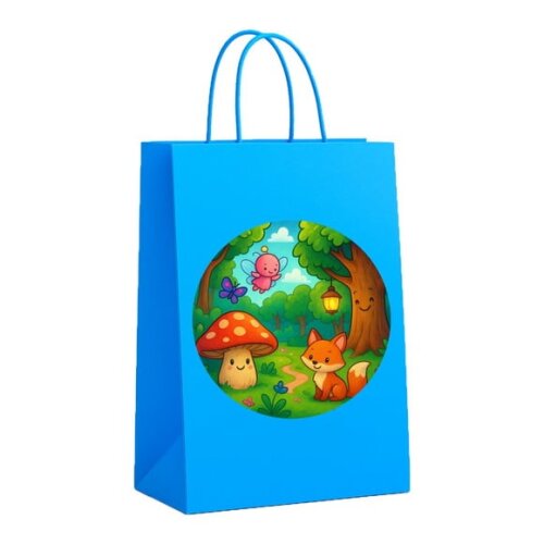 Sacola de Papel Personalizada Infantil Floresta Encantada