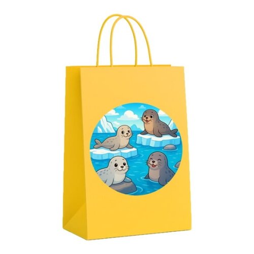 Sacola de Papel Personalizada Infantil Focas