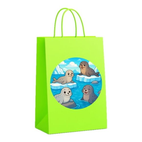 Sacola de Papel Personalizada Infantil Focas