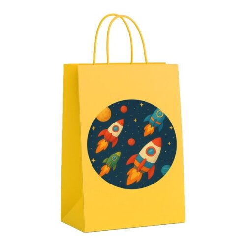 Sacola de Papel Personalizada Infantil Foguetes