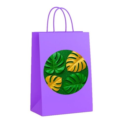 Sacola de Papel Personalizada Infantil Folha Costela-de-adão