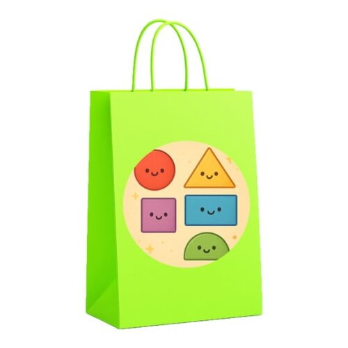 Sacola de Papel Personalizada Infantil Formas Geométricas