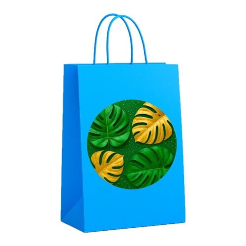 Sacola de Papel Personalizada Infantil Folha Costela-de-adão