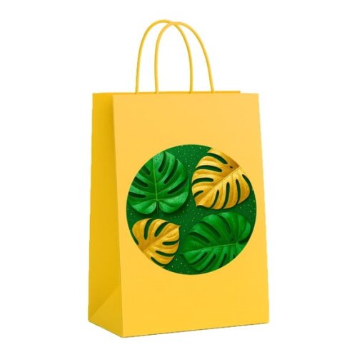 Sacola de Papel Personalizada Infantil Folha Costela-de-adão