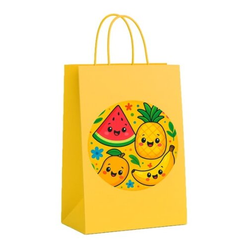 Sacola de Papel Personalizada Infantil Frutas Tropicais