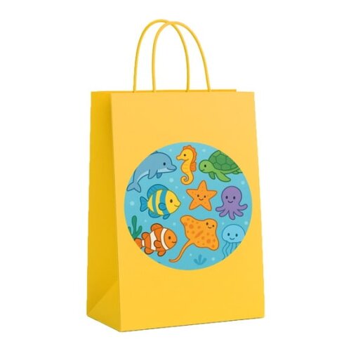Sacola de Papel Personalizada Infantil Fundo do Mar