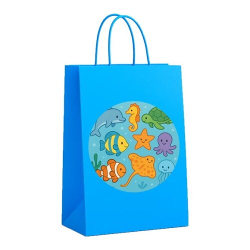 Sacola de Papel Personalizada Infantil Fundo do Mar