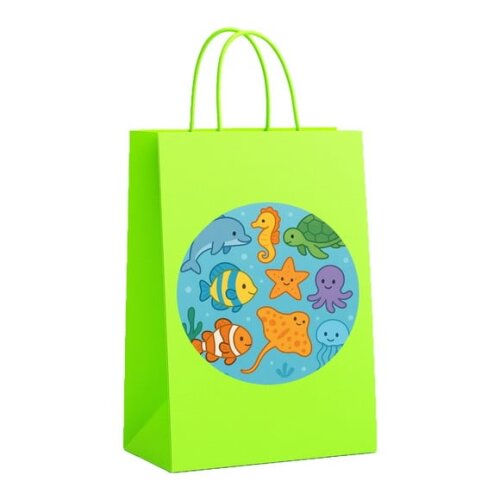 Sacola de Papel Personalizada Infantil Fundo do Mar