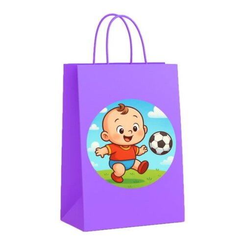 Sacola de Papel Personalizada Infantil Futebol Baby