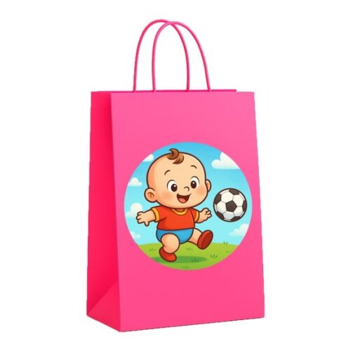 Sacola de Papel Personalizada Infantil Futebol Baby