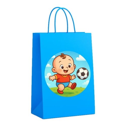 Sacola de Papel Personalizada Infantil Futebol Baby