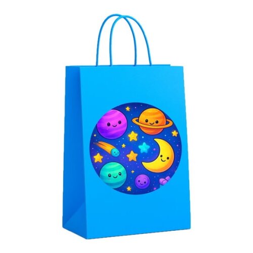 Sacola de Papel Personalizada Infantil Galáxia Encantada