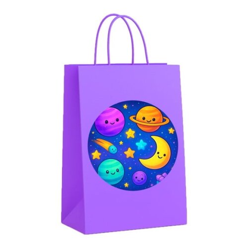 Sacola de Papel Personalizada Infantil Galáxia Encantada