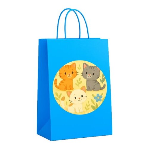 Sacola de Papel Personalizada Infantil Gatinhos