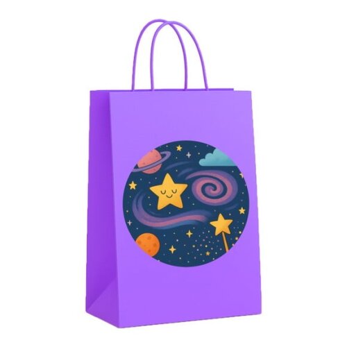 Sacola de Papel Personalizada Infantil Galáxia Mágica