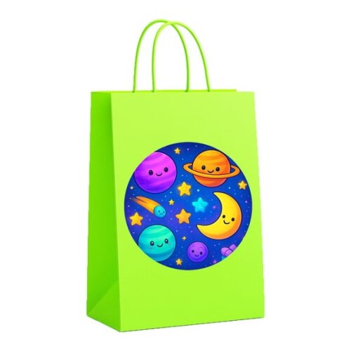 Sacola de Papel Personalizada Infantil Galáxia Encantada
