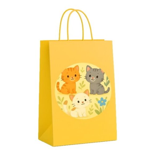 Sacola de Papel Personalizada Infantil Gatinhos