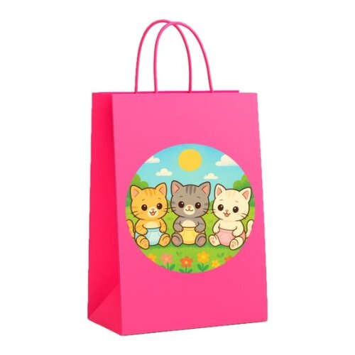 Sacola de Papel Personalizada Infantil Gatinhos Baby