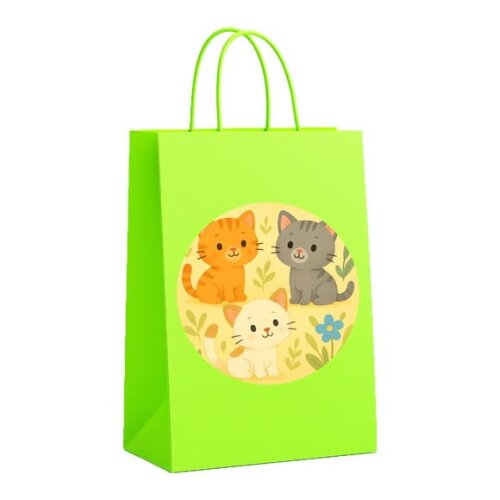 Sacola de Papel Personalizada Infantil Gatinhos
