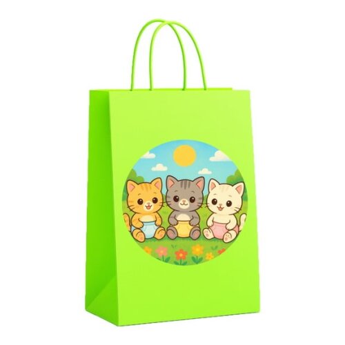 Sacola de Papel Personalizada Infantil Gatinhos Baby