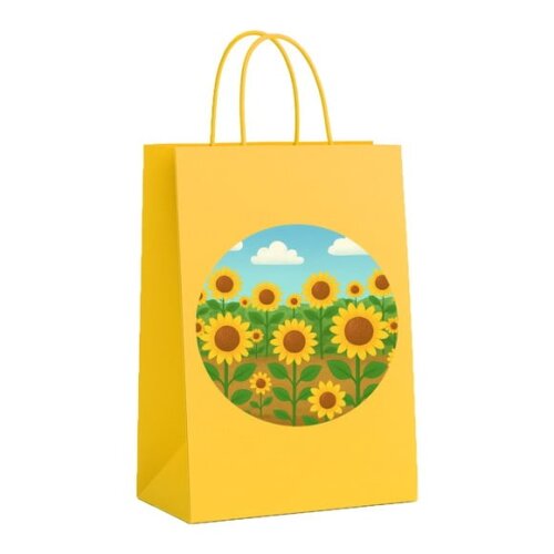 Sacola de Papel Personalizada Infantil Girassóis