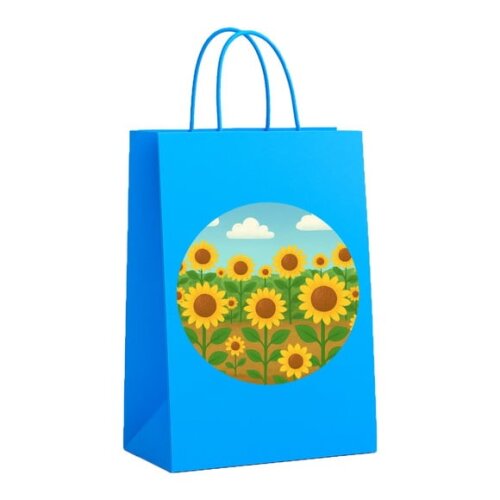 Sacola de Papel Personalizada Infantil Girassóis