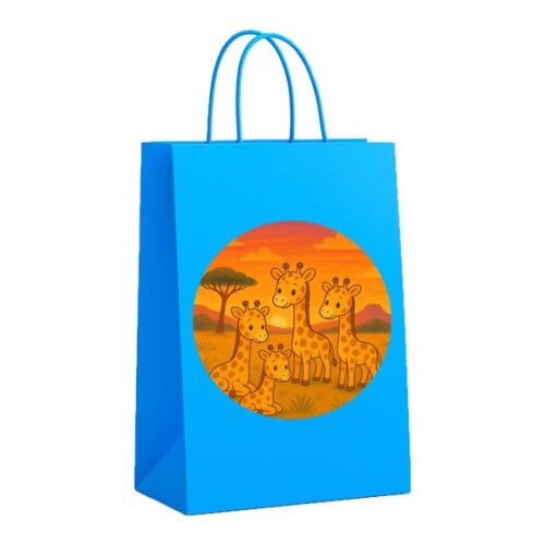 Sacola de Papel Personalizada Infantil Girafinhas