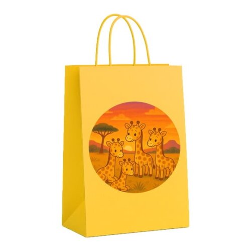 Sacola de Papel Personalizada Infantil Girafinhas