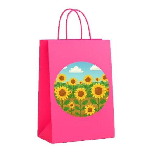 Sacola de Papel Personalizada Infantil Girassóis