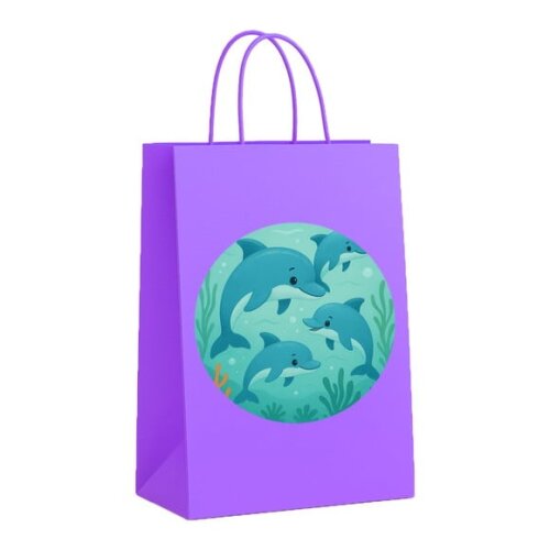 Sacola de Papel Personalizada Infantil Golfinhos