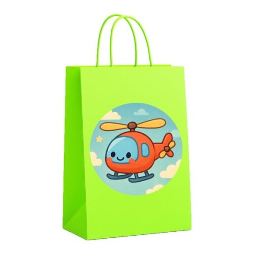 Sacola de Papel Personalizada Infantil Helicóptero
