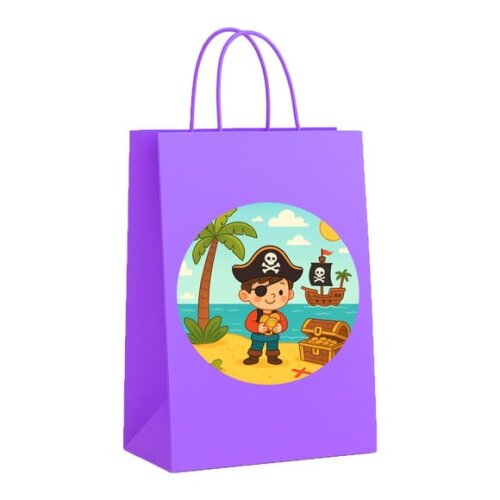 Sacola de Papel Personalizada Infantil Ilha Pirata