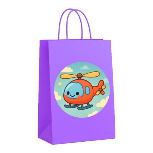 Sacola de Papel Personalizada Infantil Helicóptero