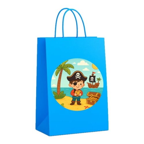 Sacola de Papel Personalizada Infantil Ilha Pirata
