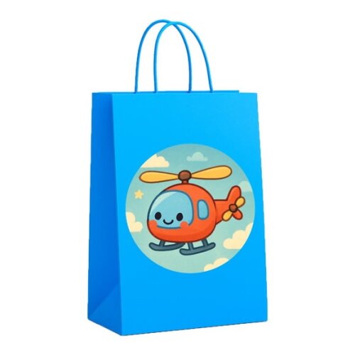 Sacola de Papel Personalizada Infantil Helicóptero