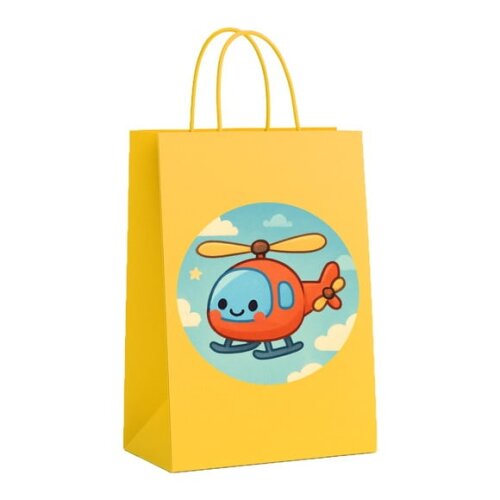 Sacola de Papel Personalizada Infantil Helicóptero