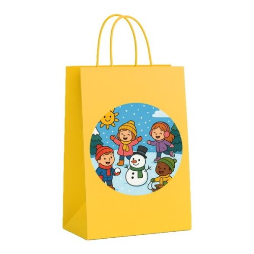 Sacola de Papel Personalizada Infantil Inverno Divertido