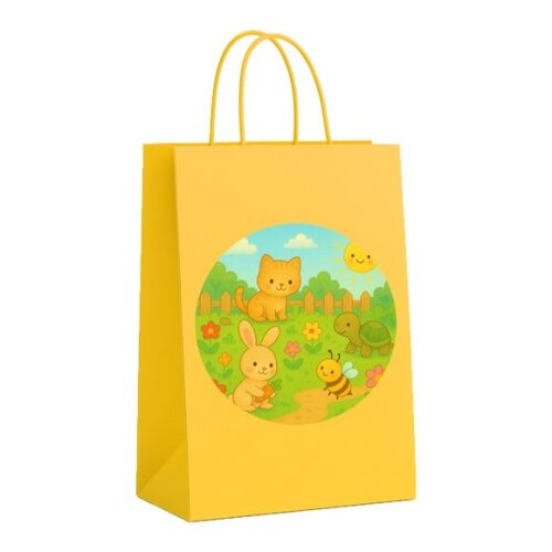 Sacola de Papel Personalizada Infantil Jardim dos Bichinhos
