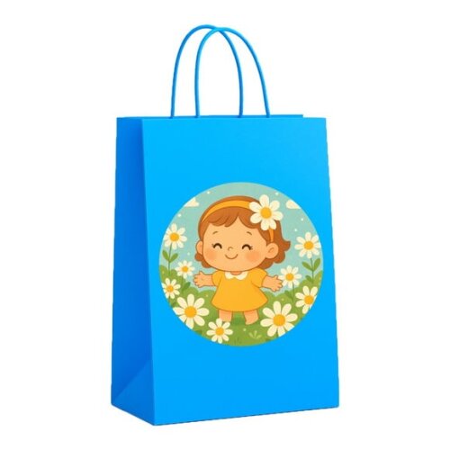 Sacola de Papel Personalizada Infantil Jardim das Margaridas