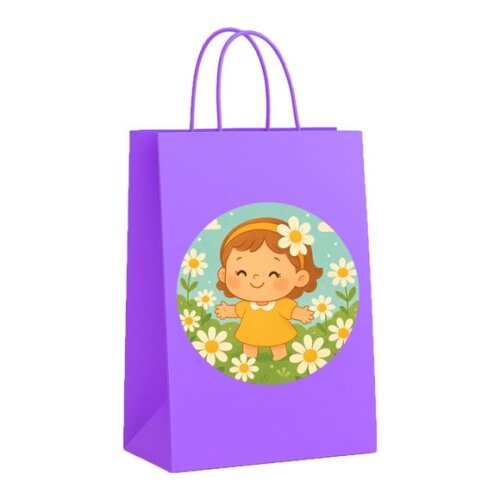 Sacola de Papel Personalizada Infantil Jardim das Margaridas
