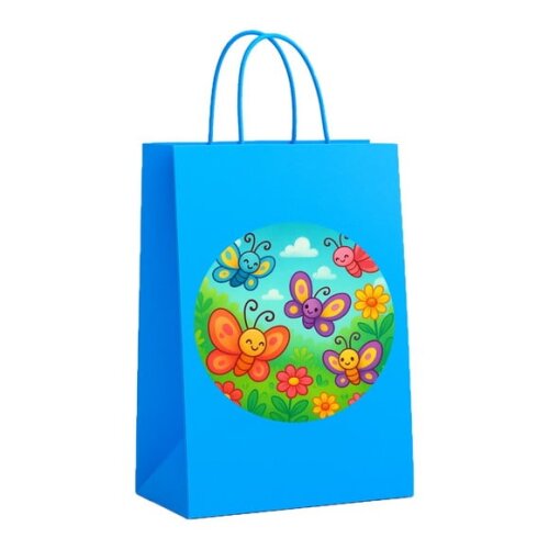 Sacola de Papel Personalizada Infantil Jardim das Borboletas
