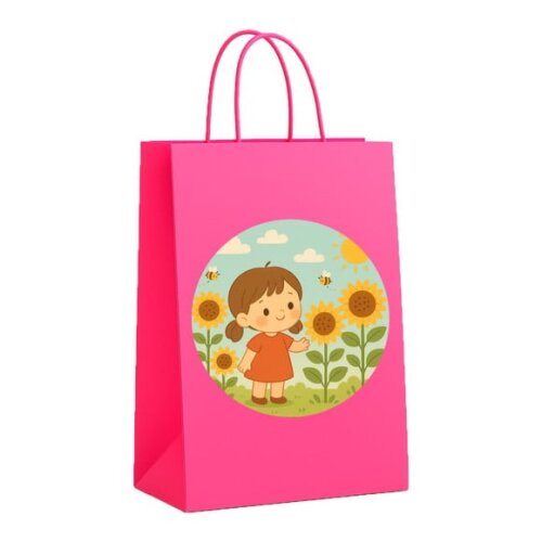 Sacola de Papel Personalizada Infantil Jardim dos Girassóis