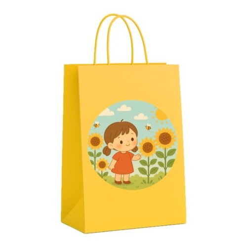 Sacola de Papel Personalizada Infantil Jardim dos Girassóis