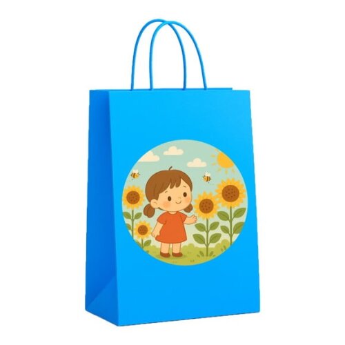 Sacola de Papel Personalizada Infantil Jardim dos Girassóis