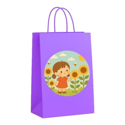Sacola de Papel Personalizada Infantil Jardim dos Girassóis